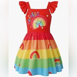 🌈NEW🌈 Girls Rainbow Print Dress